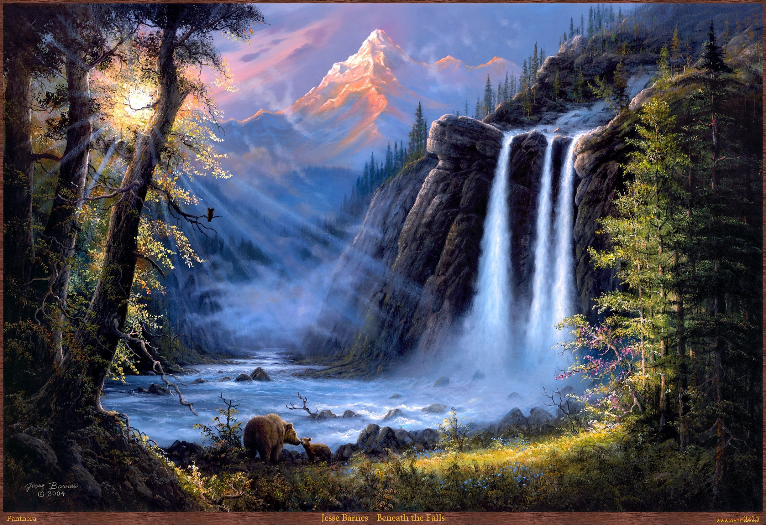 Картина маслом водопад