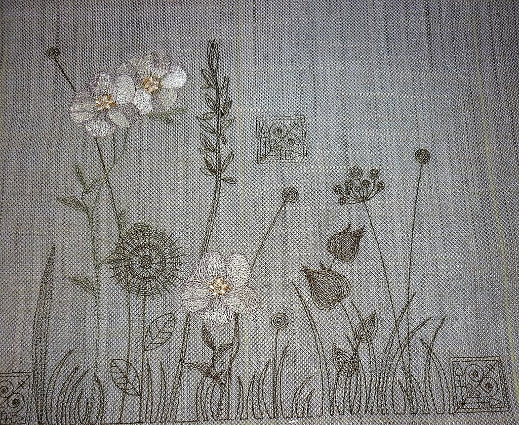 Вышивка японская стежками цветы