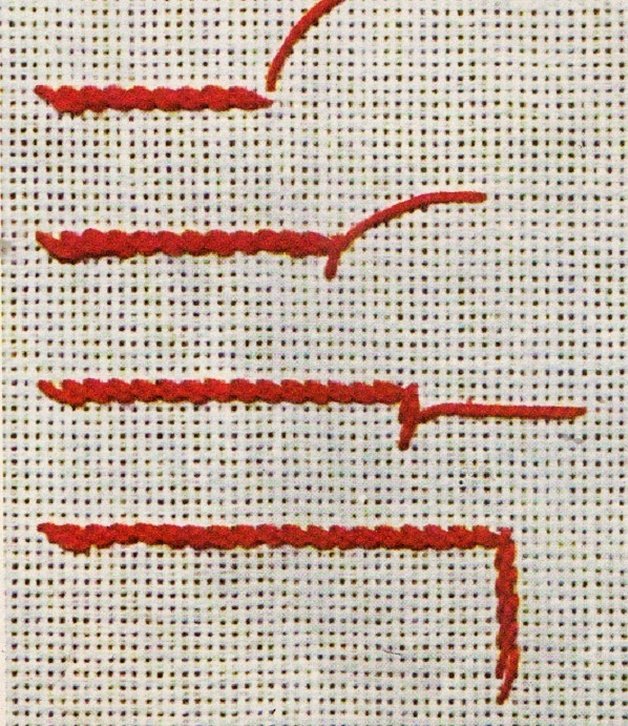 Вышивка нитками стебельчатый шов