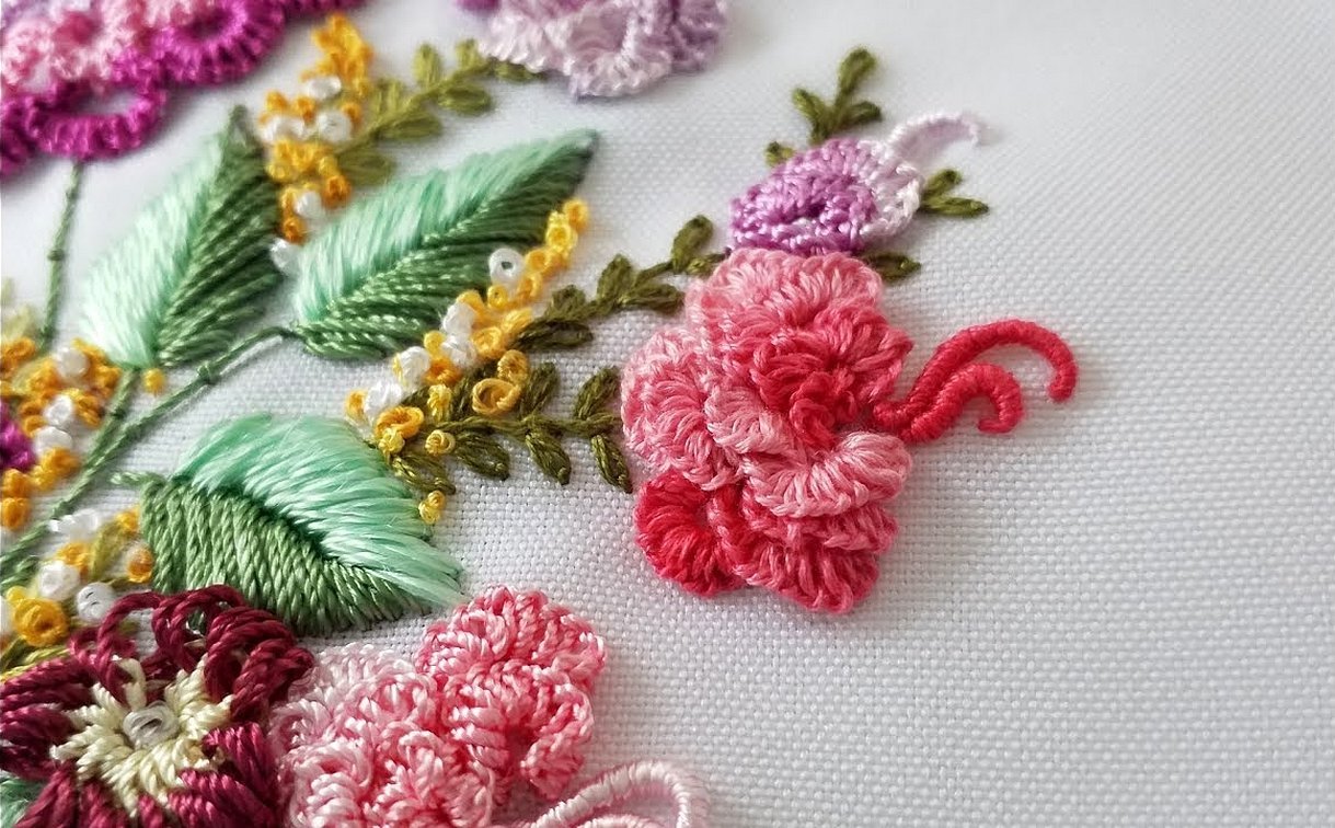 Бразильская вышивка цветочные мотивы