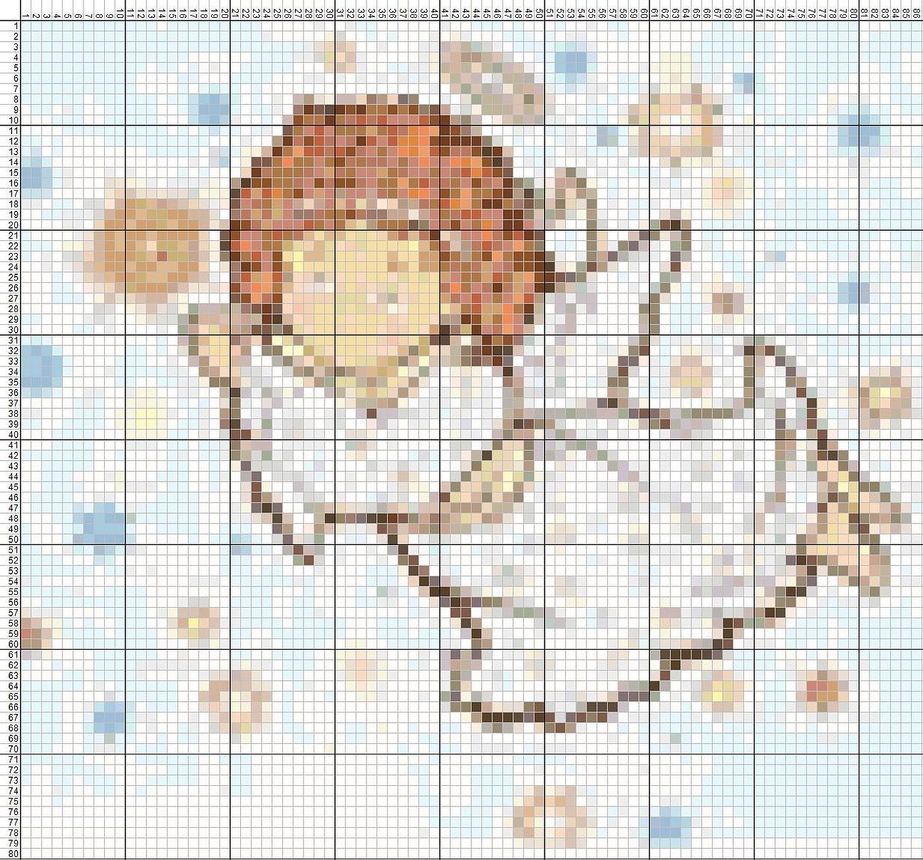 Схема для вышивания крестиком ангелочки