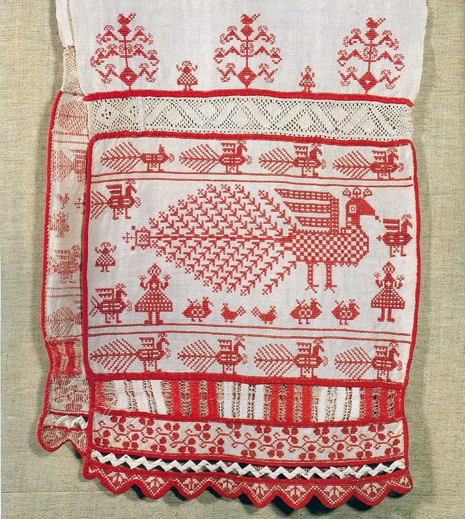 Традиционная русская вышивка крестом полотенца