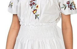 Платье с вышивкой цветами: белое и черное, вечерние длинное с вышивкой на сетке