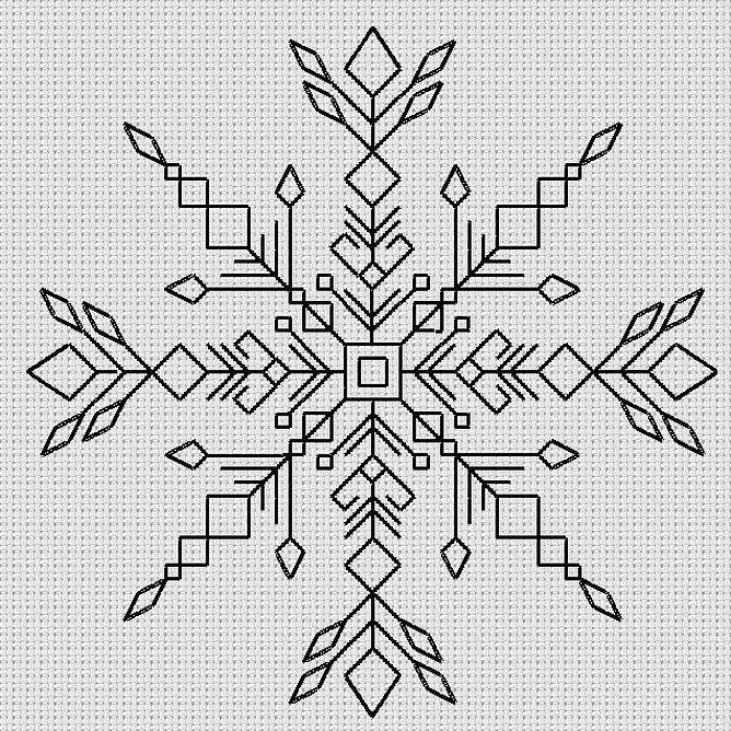 Вышивка крестом снежинки схемы