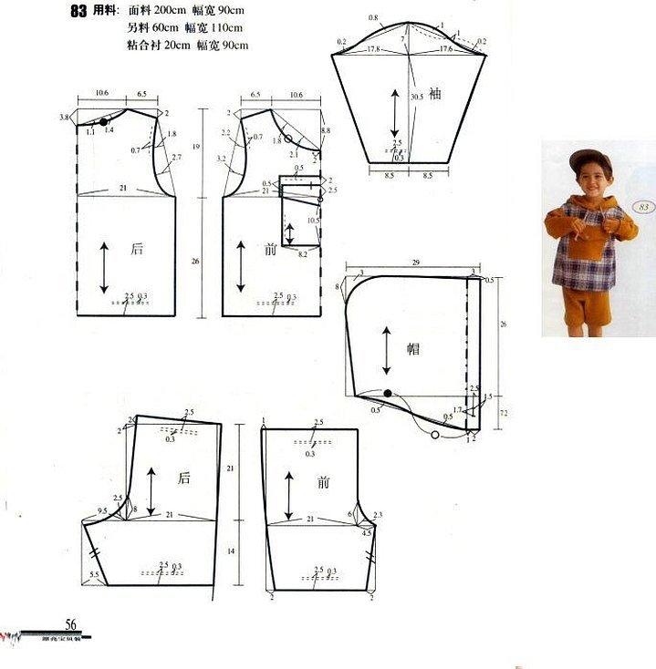 Выкройка детской курточки для мальчика