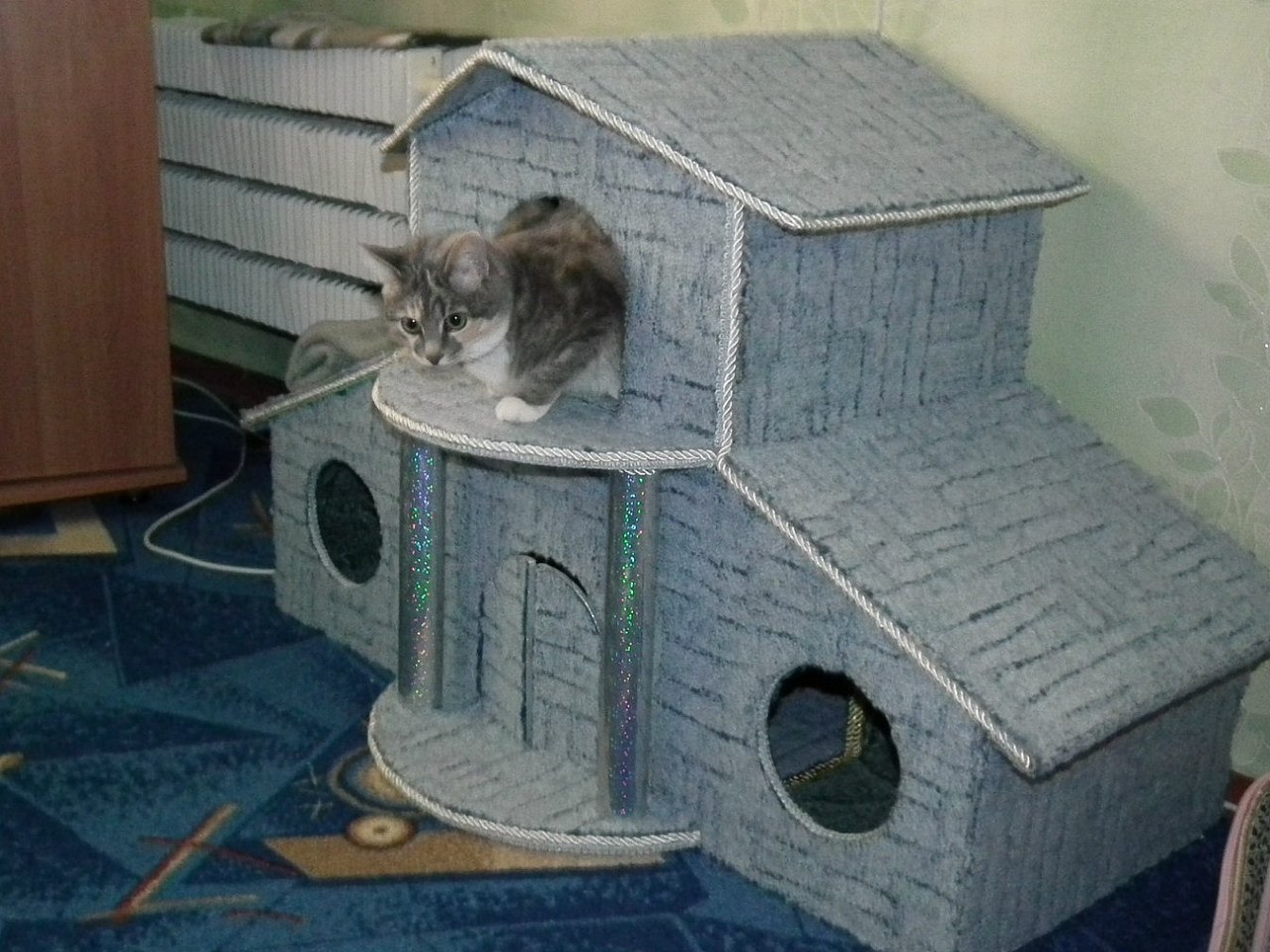 Домик для кошки своими руками из картонной