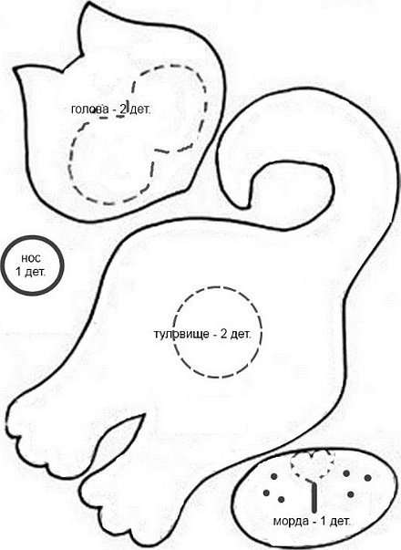 Подушка игрушка кот выкройка