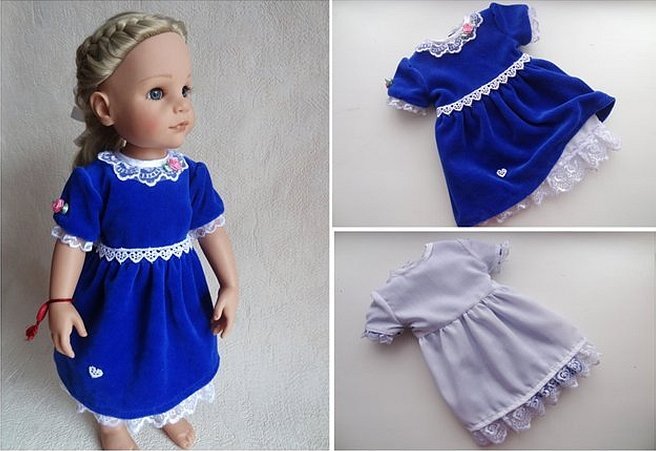 Джинсовые платья для больших кукол
