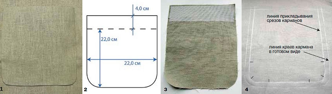 Выкройка накладного кармана с размерами