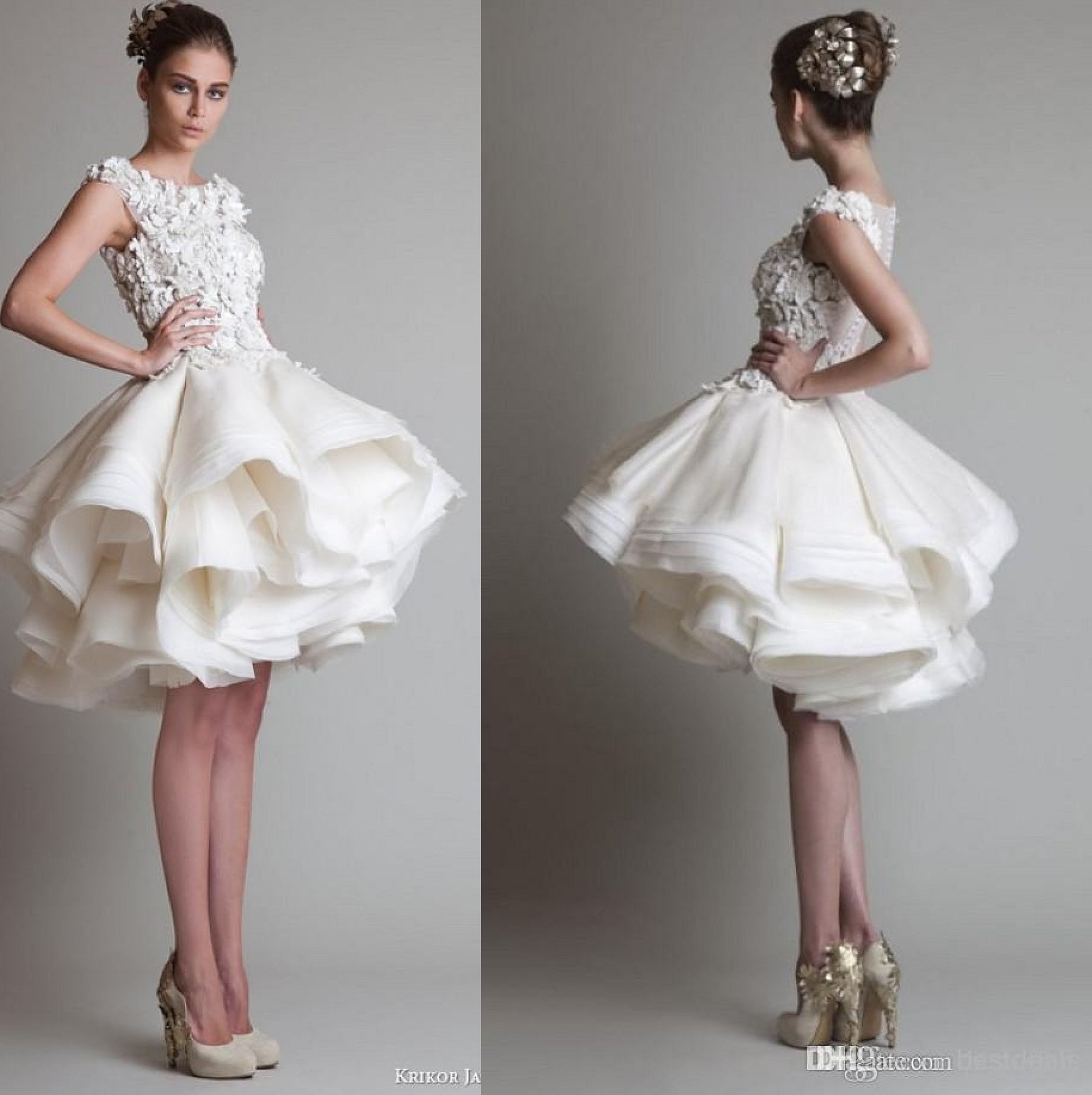 Короткие свадебные платья от дизайнеров необычные