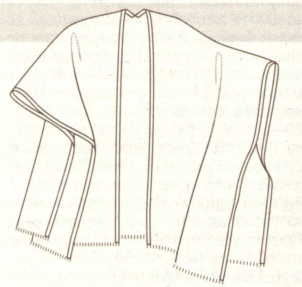 Пончо из палантина с застежкой на плече выкройка