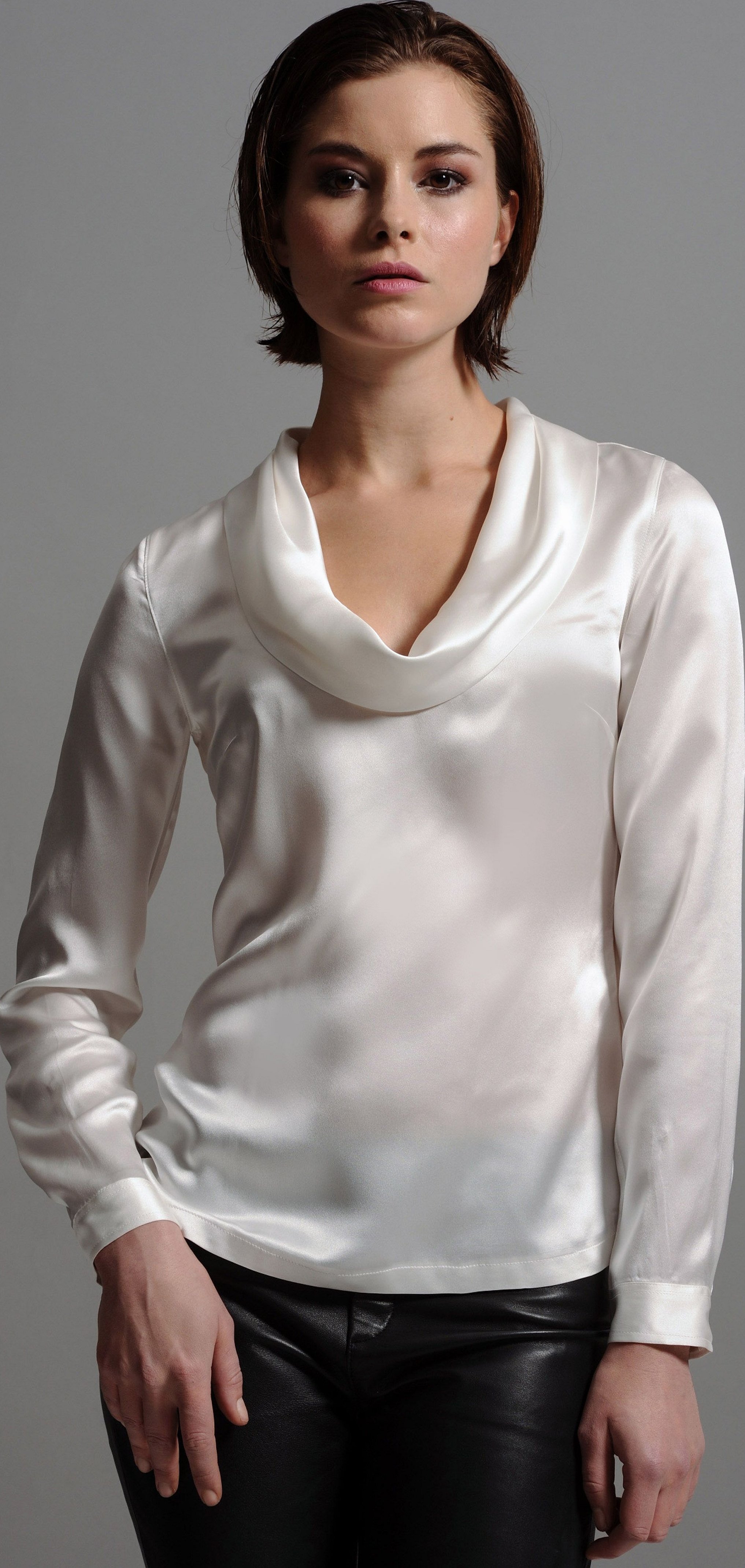 Блузка silk атлас белая