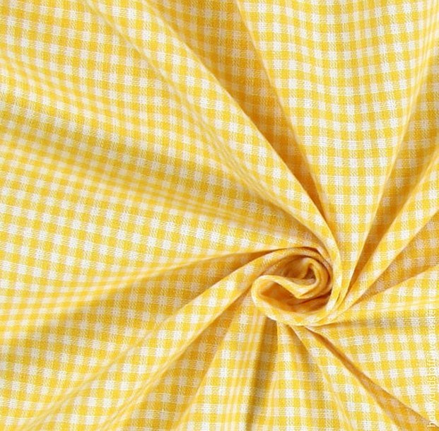 Ткань жёлтая прозрачная хлопок