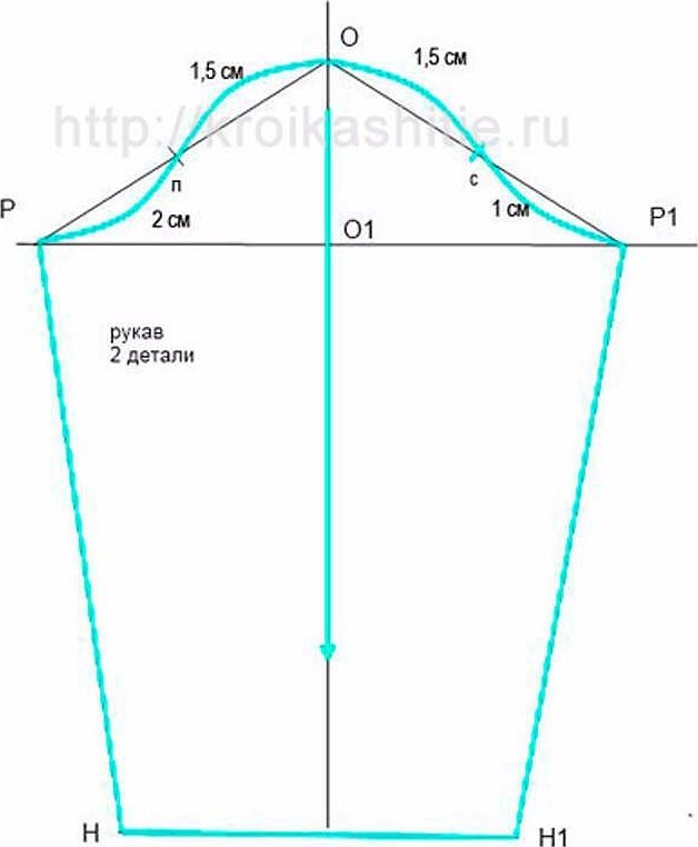 Выкройка длинного рукава