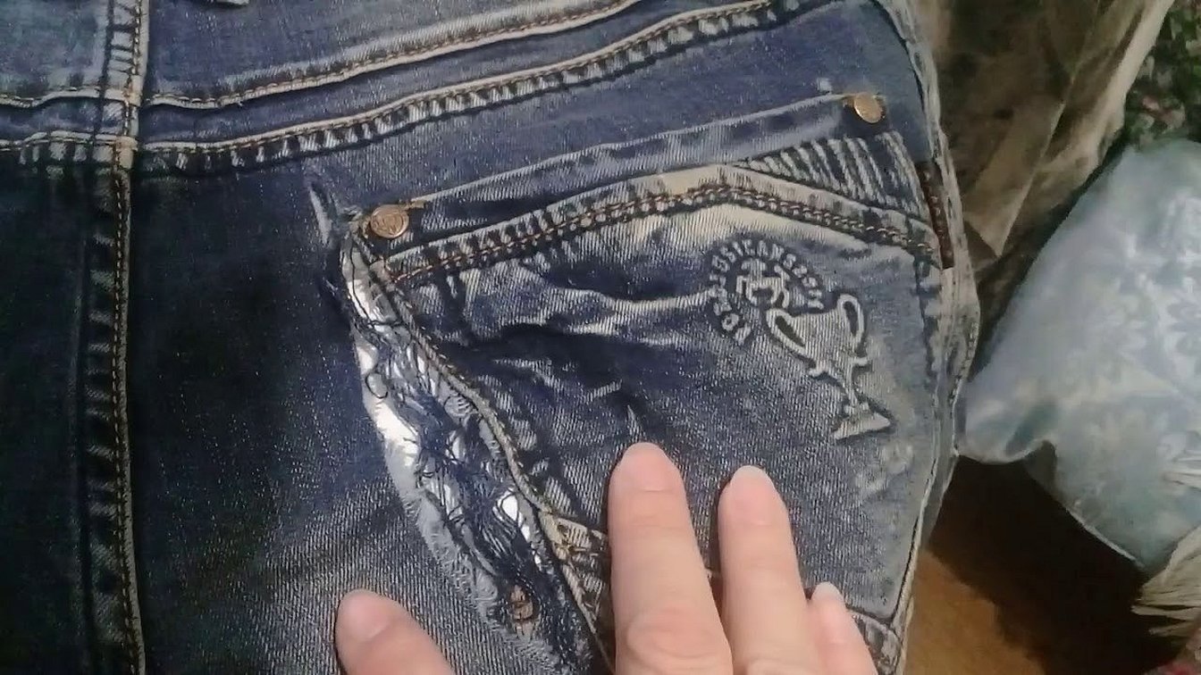 Зашить дырку на джинсах
