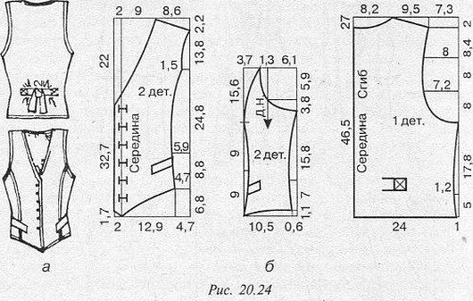Выкройка мужского жилета
