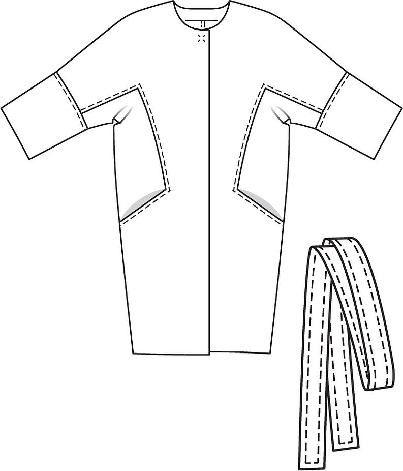 Выкройка полупальто с цельнокроеным рукавом бурда