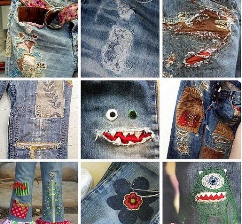 Декоративные заплатки на джинсы