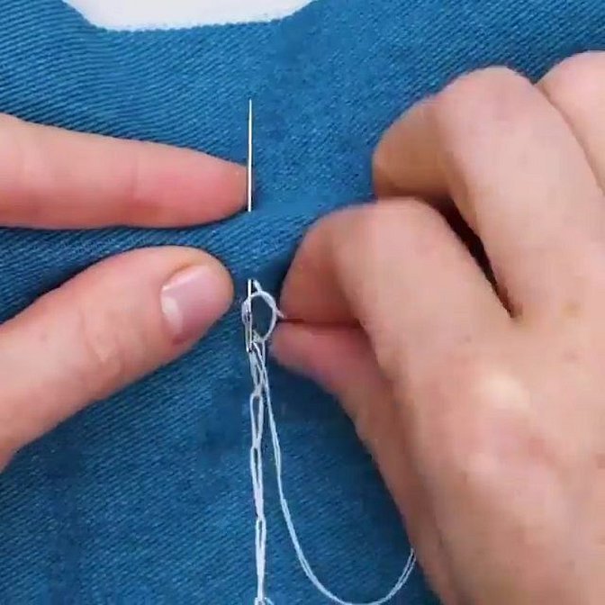 Невидимый шов иголкой вручную для сшивания