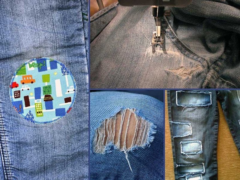 Заштопать дырку на джинсах вручную