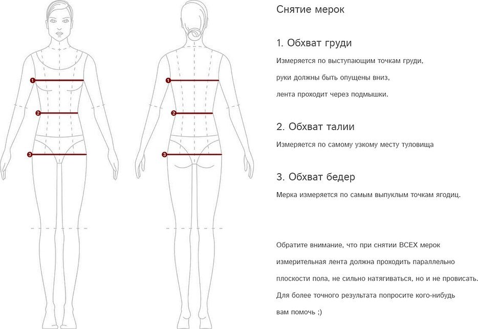 Обхват груди обхват талии обхват бедер