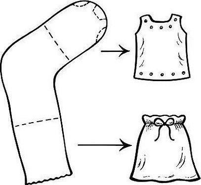 Как сшить одежду для кукол из носка