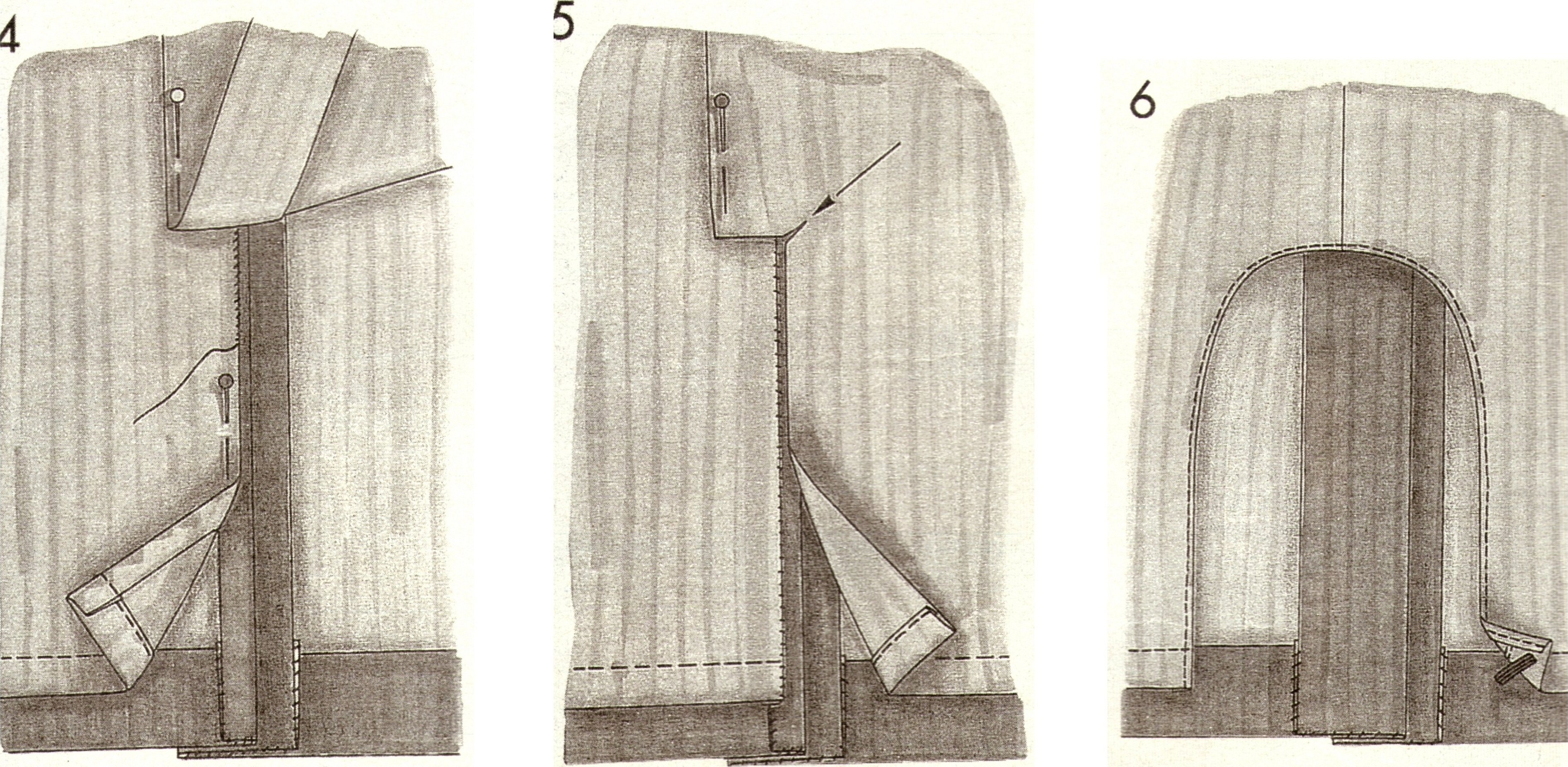 Обработка шлицы с подкладом на юбке
