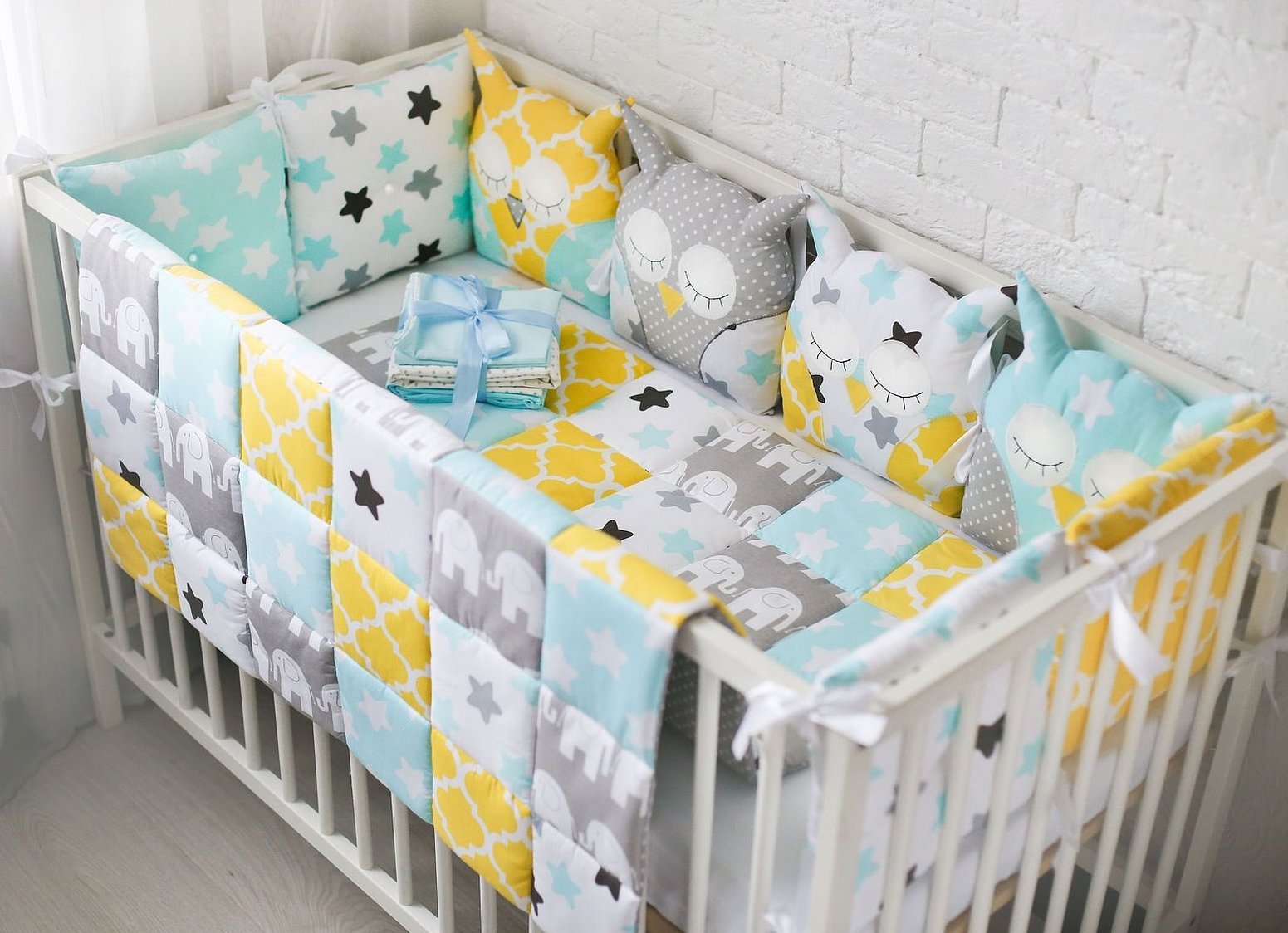 Бортики в прямоугольную кроватку для новорожденных