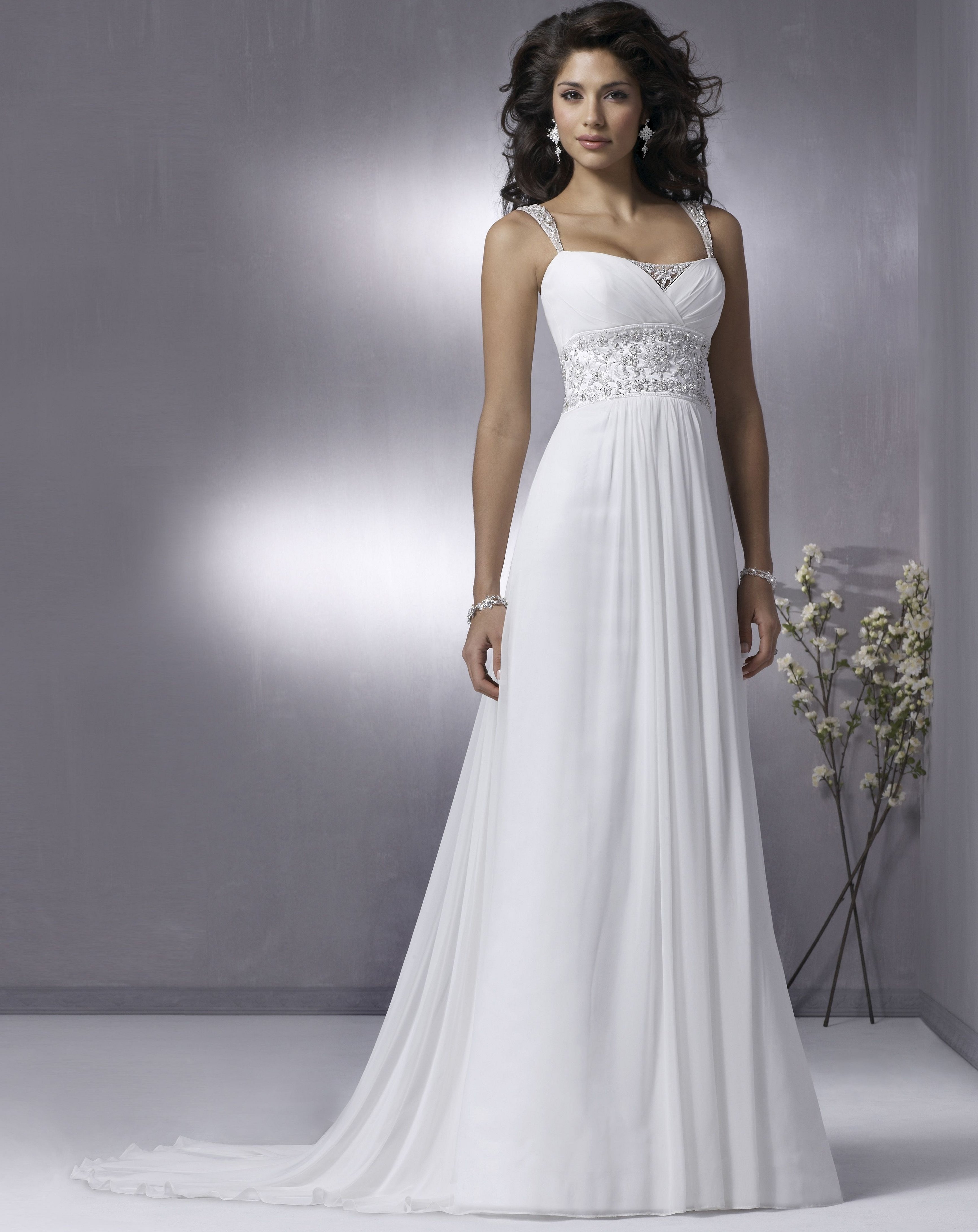 Свадебное платье в греческом стиле с широким поясом