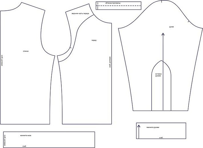 Выкройка мужской толстовки с длинным плечом