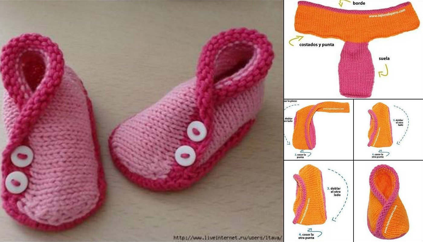 Тапочки туфельки крючком для ребенка
