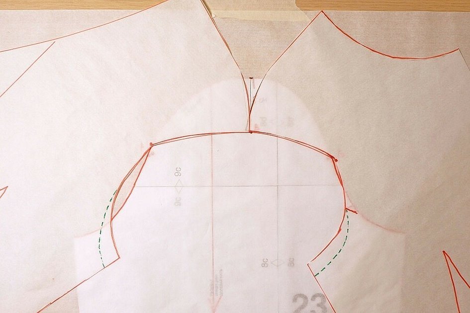 Моделирование выкройки лифа со спущенным плечом