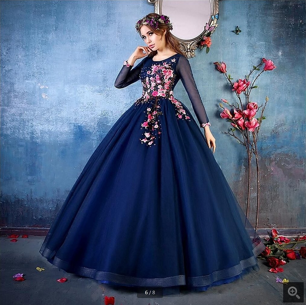 Бальное платье королевское синее