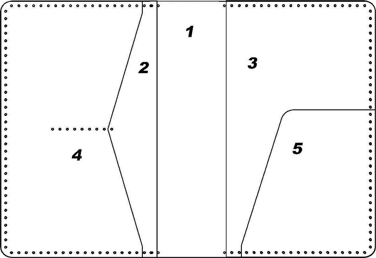 Выкройка кошелька из кожи
