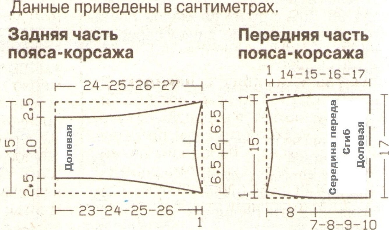 Выкройка пояса кушака для платья