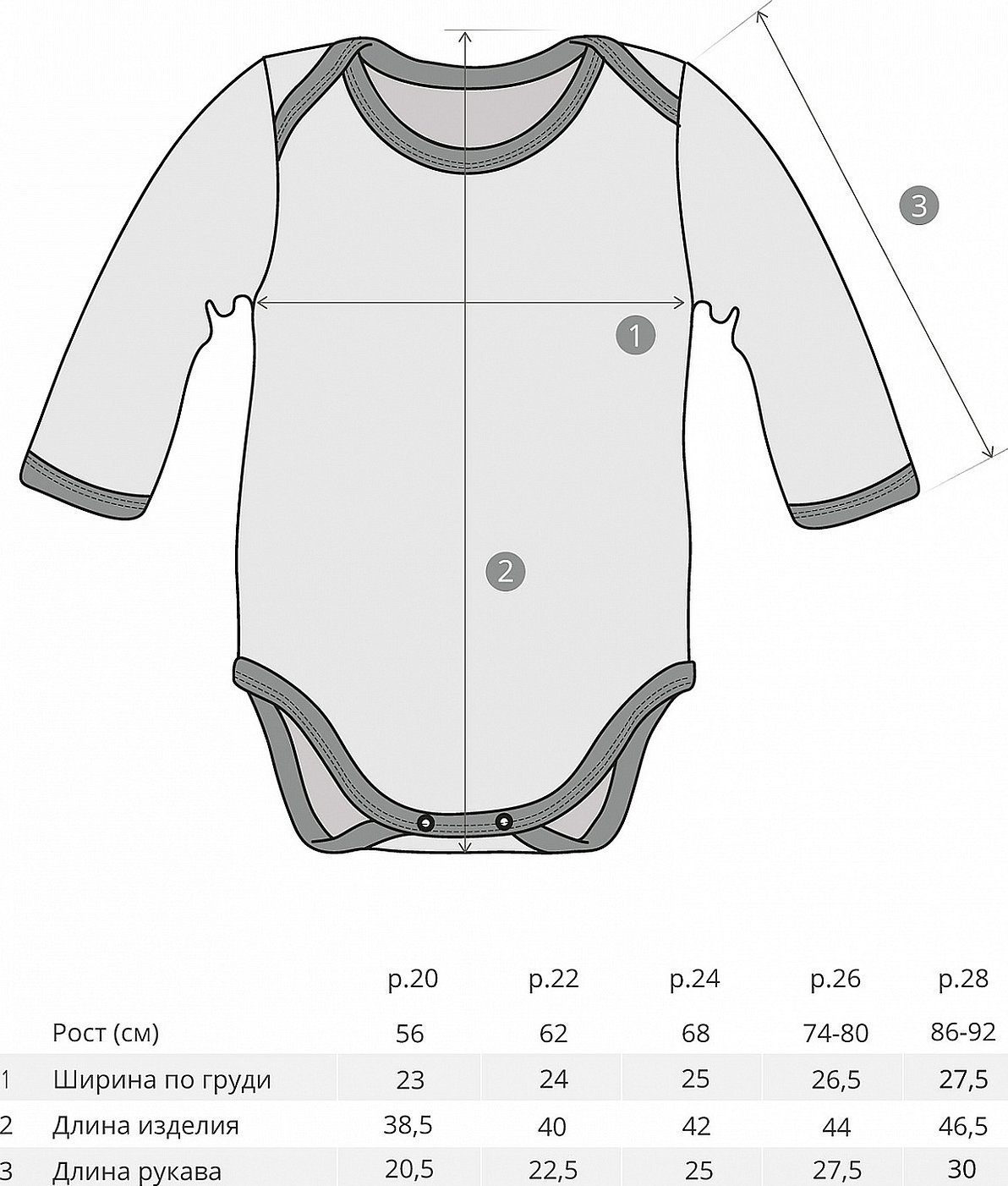 Боди для малыша выкройки по размерам
