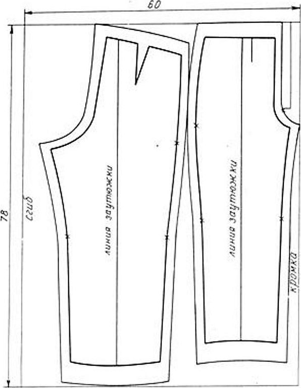 Выкройка мужские трикотажные брюки лекала