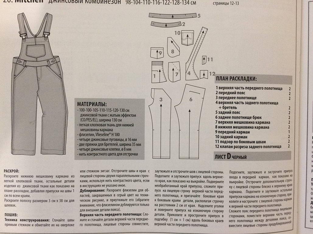 Детский джинсовый комбинезон выкройка