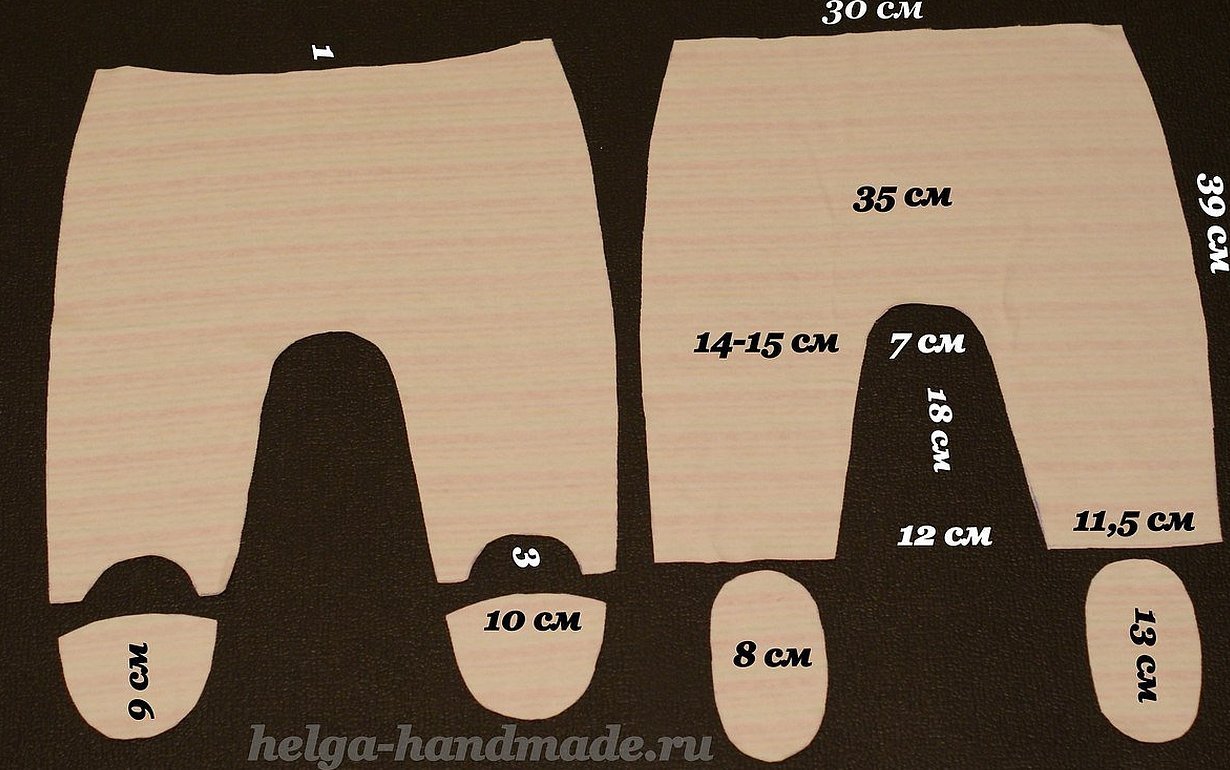 Выкройка ползунков для новорожденного
