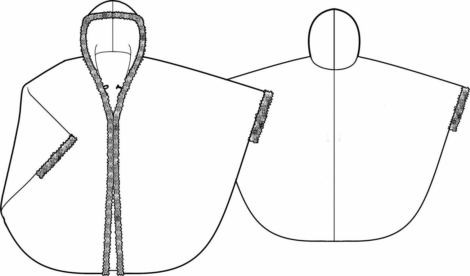 Плащ накидка с капюшоном выкройка