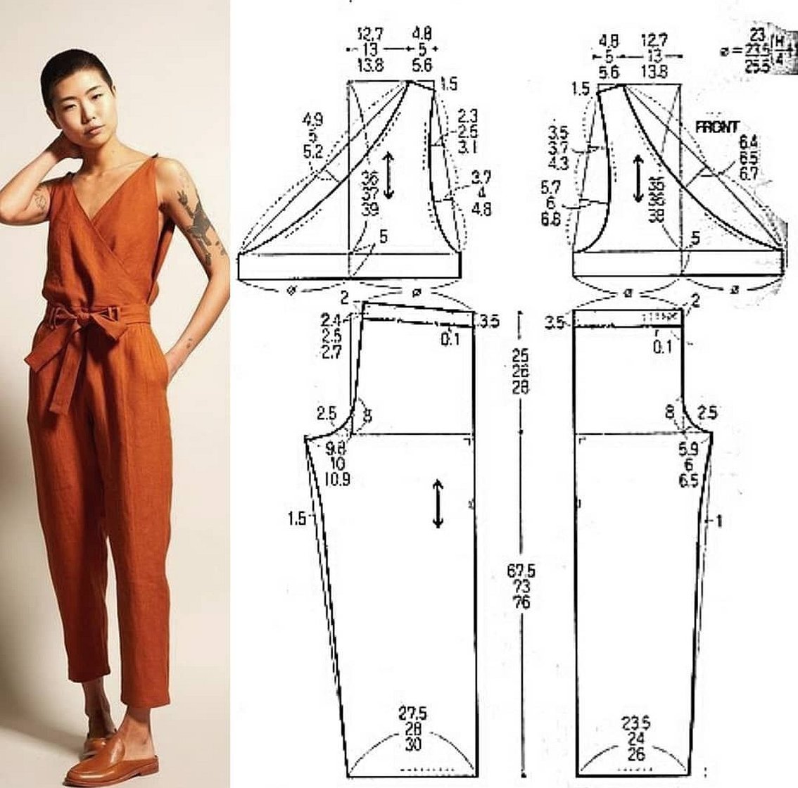 Выкройка полукомбинезона женского летнего