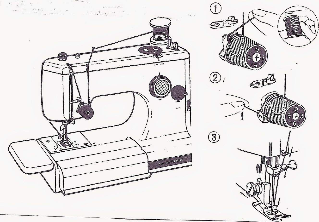 Как правильно вставить нитку в машинку швейную. Швейная машинка ПМЗ схема заправки верхней нити. Заправка верхней нити в промышленной швейной машине ПМЗ 332. Электрическая схема швейной машинки Веритас. Машинка Зингер заправка верхней нити.