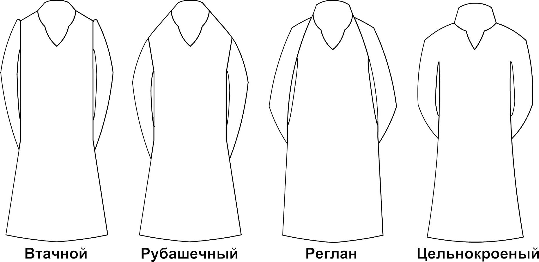 Технический эскиз прямого платья