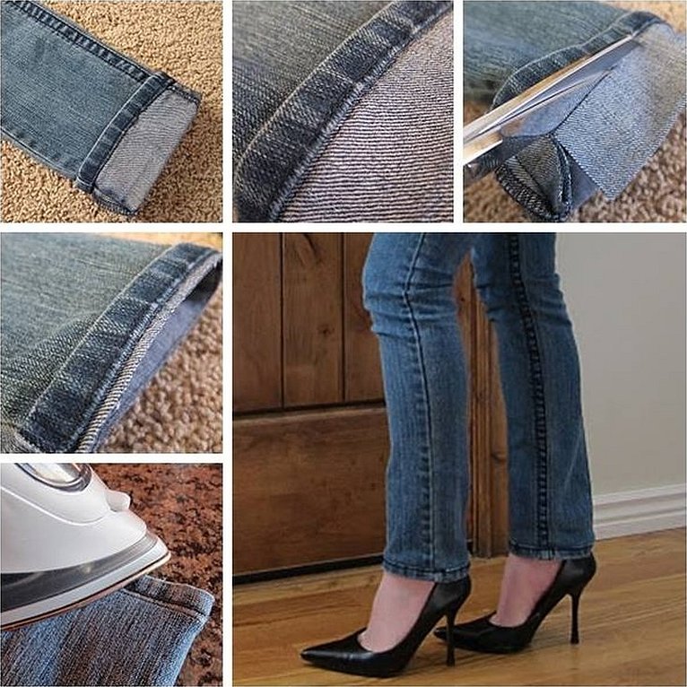 Подшить джинсы с сохранением фабричного шва