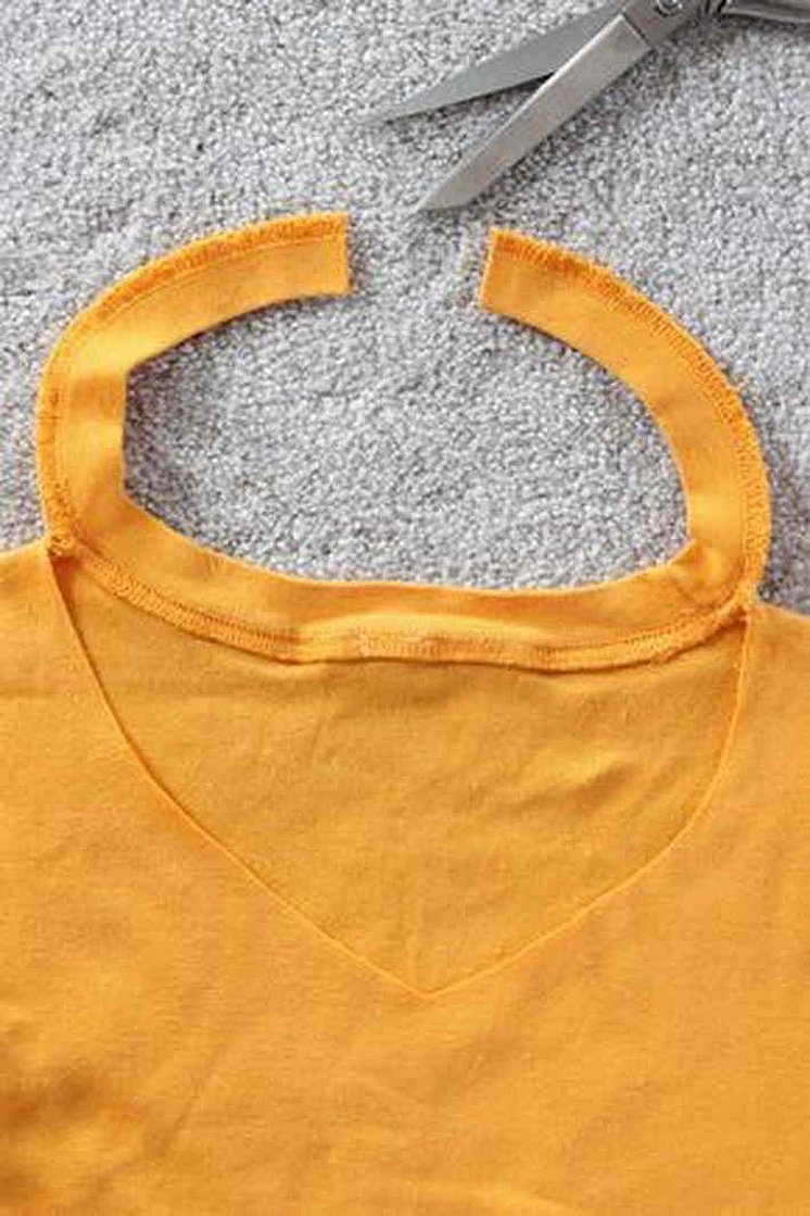 Обработка горловины футболки