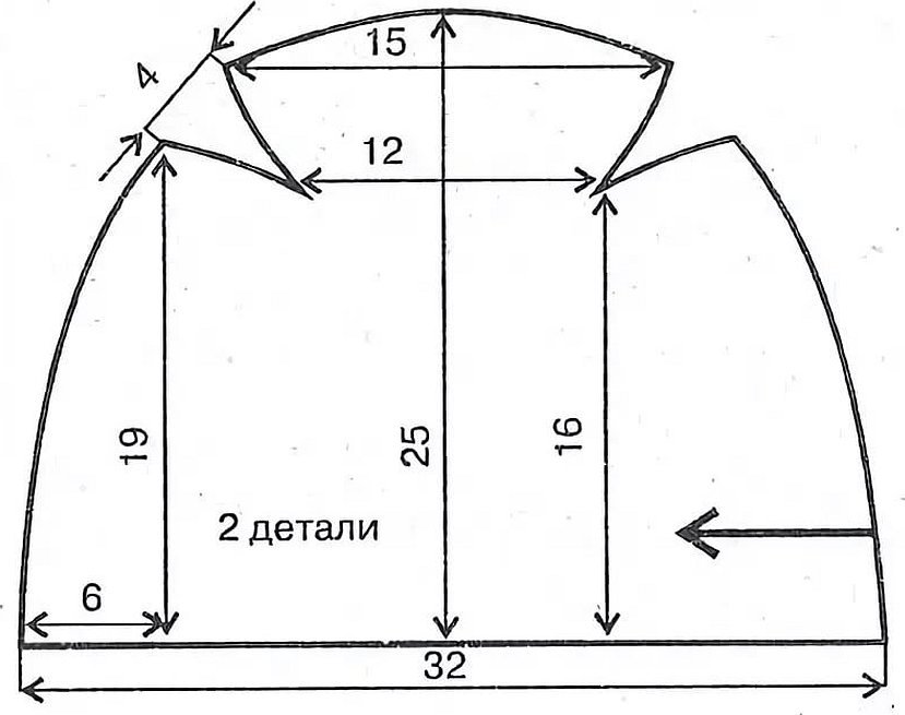 Выкройка шапки из трикотажа для ребенка