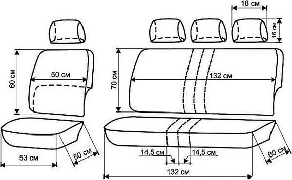 Выкройки чехлов на автомобильные сиденья ваз