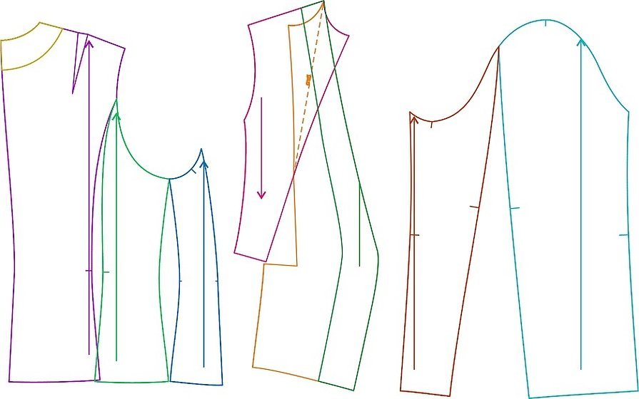 Моделирование одежды чертежи рельефы на спинке