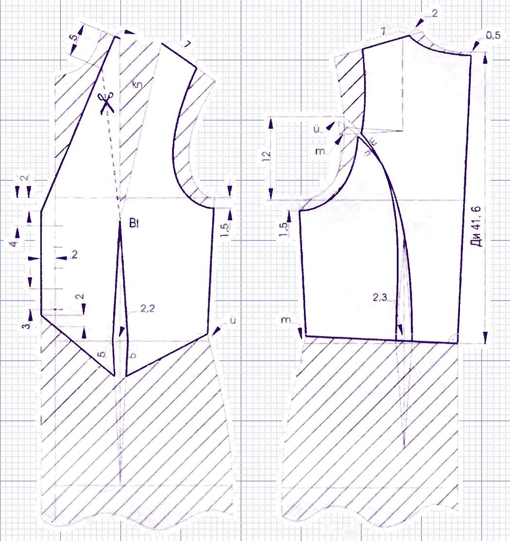 Выкройка жилета женского классика