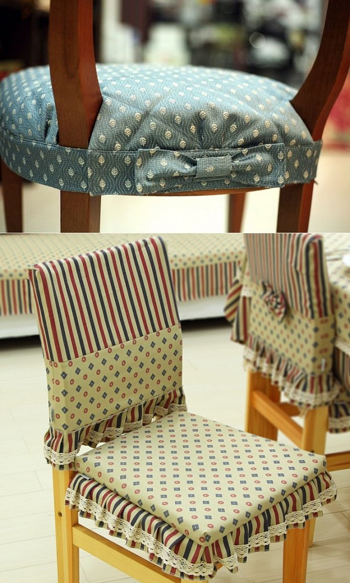 Чехлы на стулья со спинкой для кухни своими руками